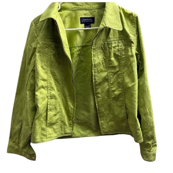 Jones New York Signature Green Jean Jacket - Size Small - Picture 6 of 6